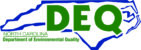 North Carolina Department of Environmental Quality logo with green text "DEQ" over a blue outline of North Carolina.